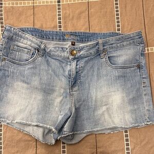 Kut from the Kloth Distressed Blue Denim Shorts